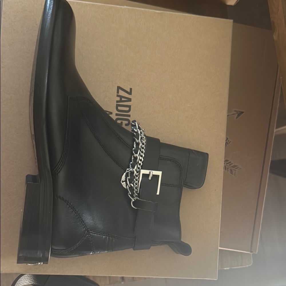 Zadig & Voltaire Black Leather Ankle Boots